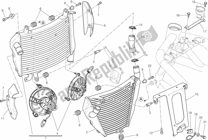 Toutes les pièces pour le Refroidisseur D'eau du Ducati Streetfighter 848 USA 2015